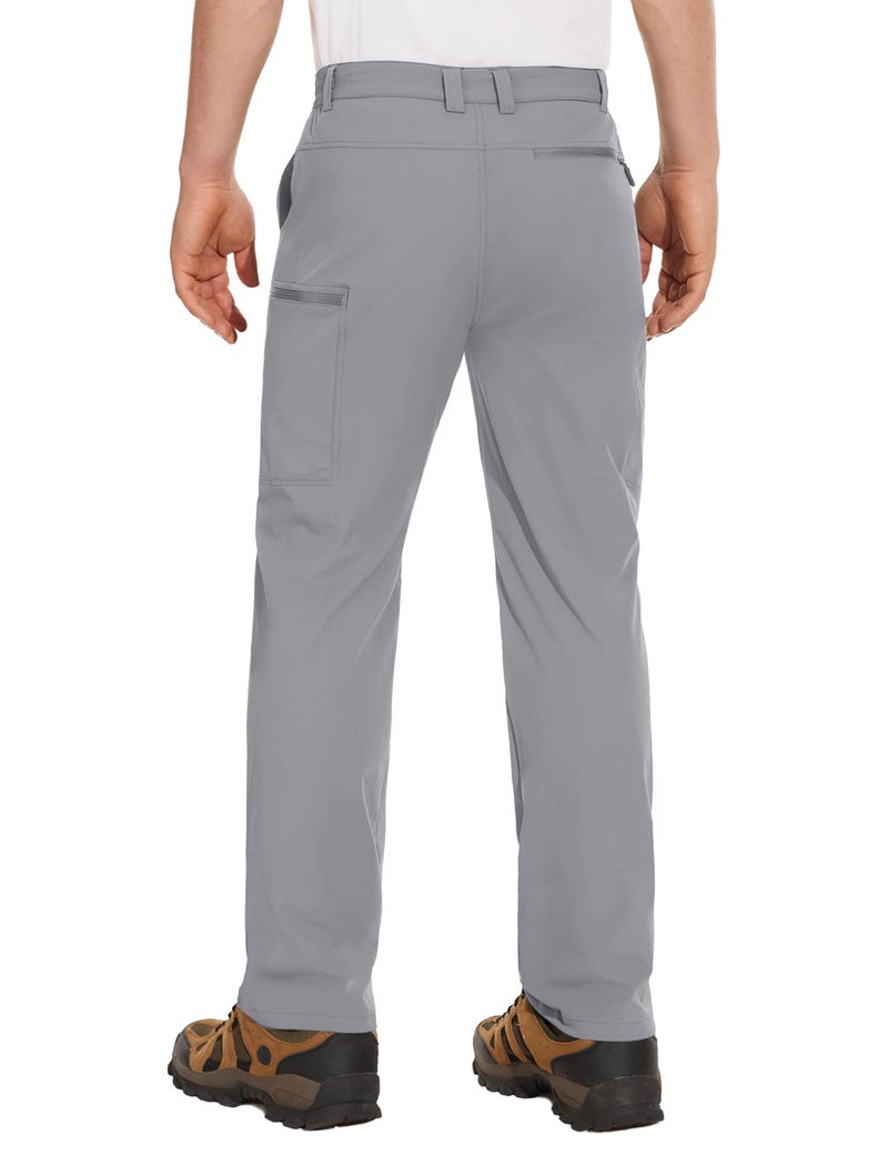 MAGCOMSEN Summer Pants for Men Hiking Water Resistant Lightweight Fishing Camping Pants Light Grey - Image 2